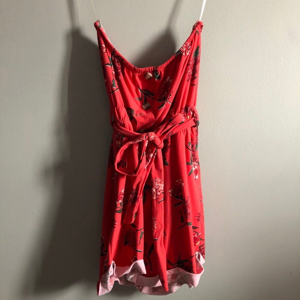 Red Floral Romper